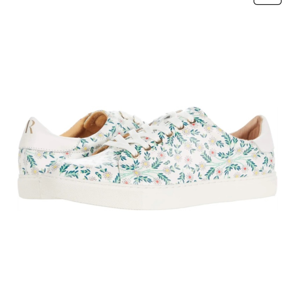 🎉2xHP🎉 Jack Rogers Womens White Floral Rory Daisy Lace-Up Sneakers Size 8 - Picture 2 of 8